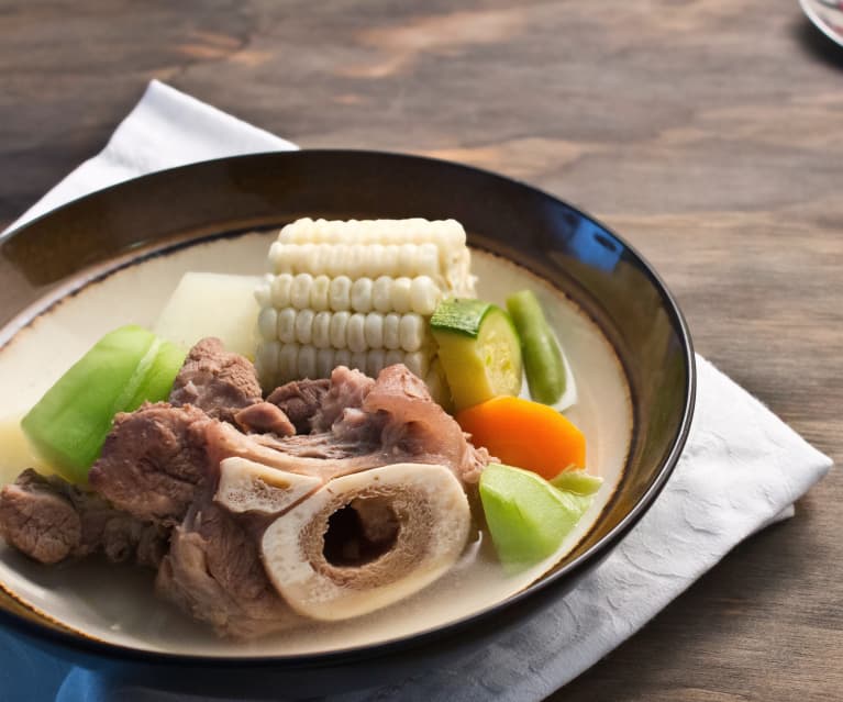 Arroz con caldo de cocido