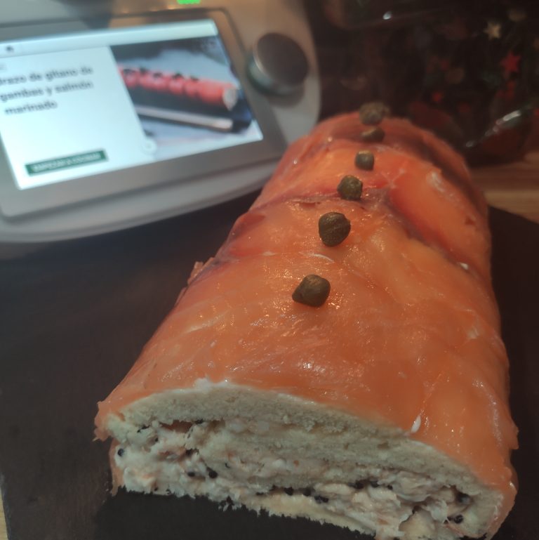 Brazo de Gitano de Gambas y Salmón Marinado Thermomix