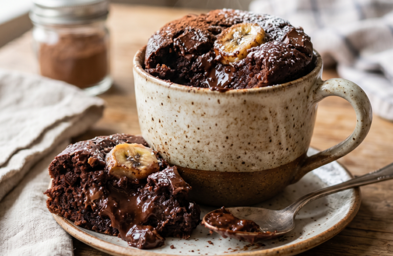 Brownie de plátano al microondas