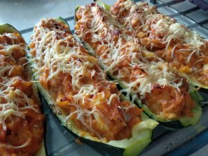 Calabacín relleno de atún en Airfryer