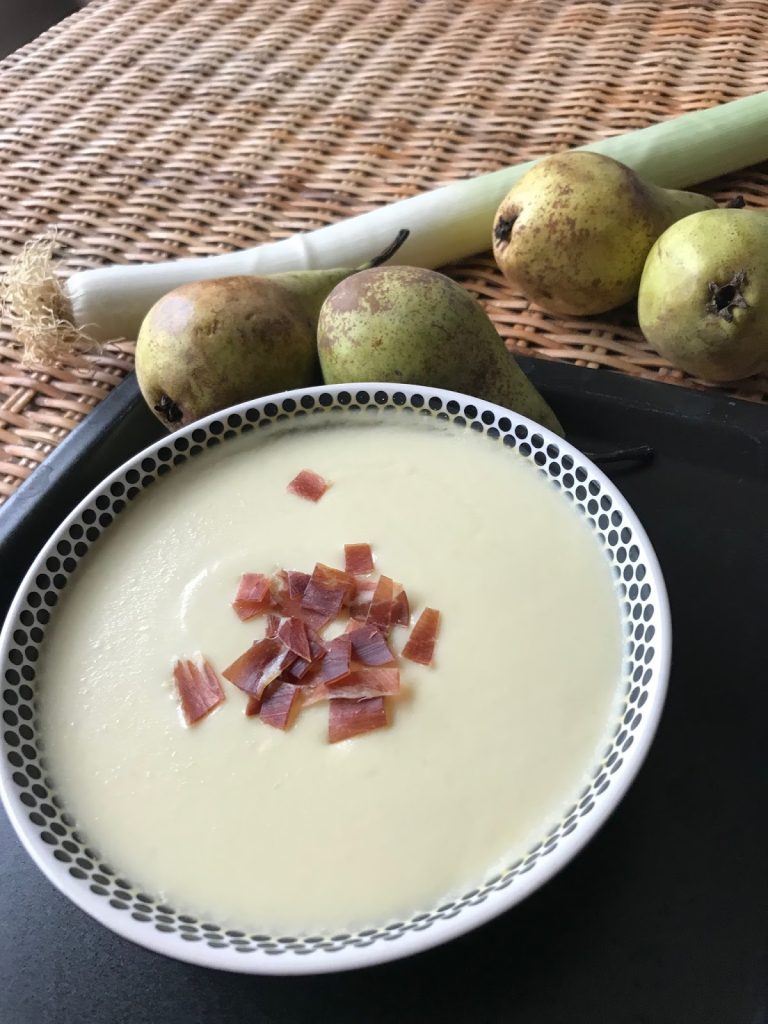 Crema de puerro y pera en Thermomix