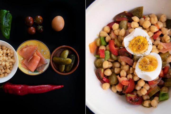 Ensalada de Garbanzos con Salmón