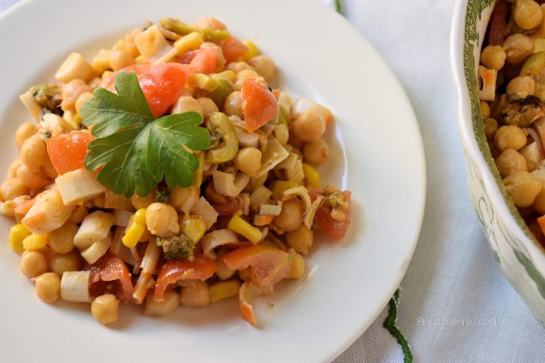 Ensalada de Garbanzos con Mejillones en Escabeche