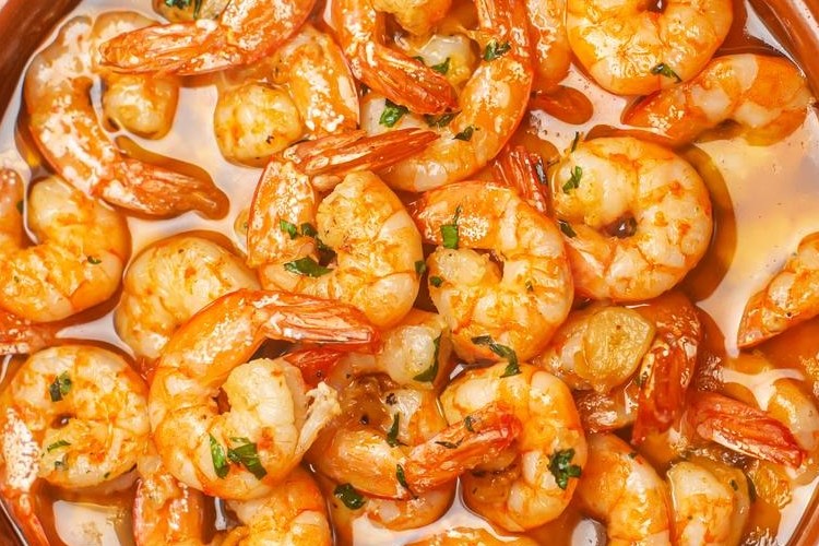 Gambas al Pil Pil con Vino Blanco