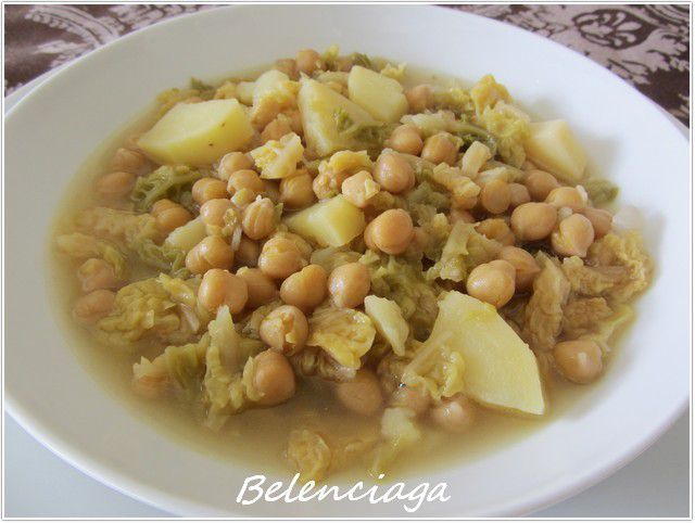 Garbanzos con Repollo en Olla Rápida