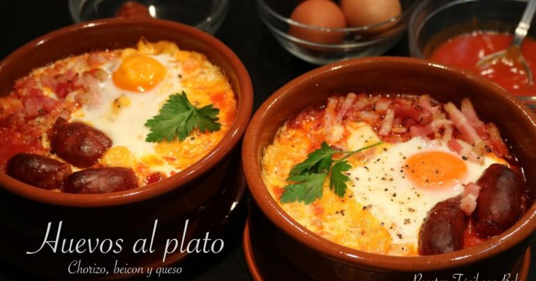 Huevos al plato con chorizo