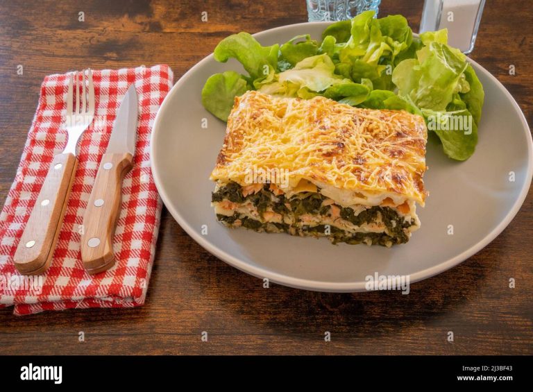 Lasaña de Salmón con Espinacas