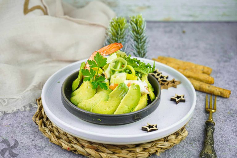 Ensalada de Lechuga, Mango y Langostinos