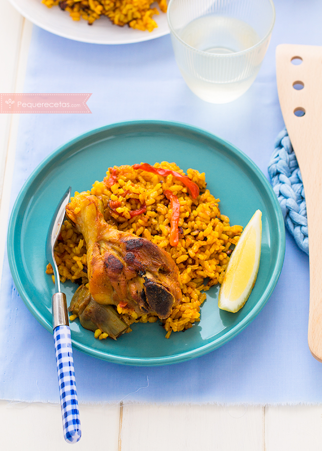 Paella de pollo para 10 personas