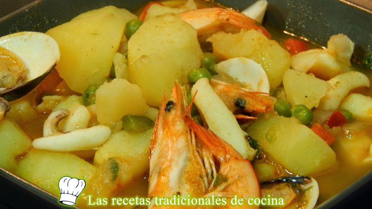 Patatas a la marinera con preparado congelado