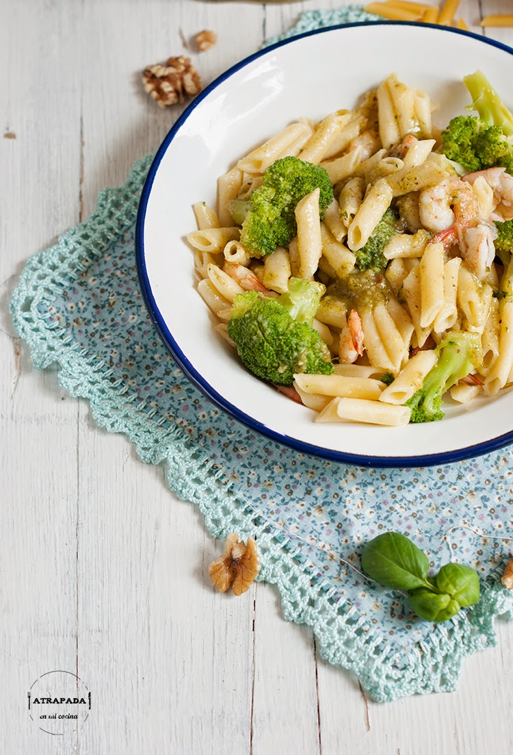 Arroz con brócoli y gambas