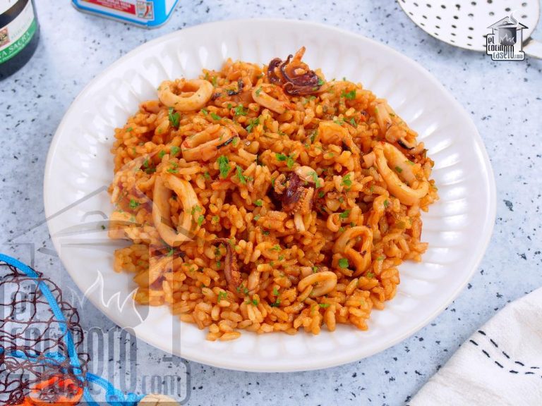 Arroz con calamares y alcachofas