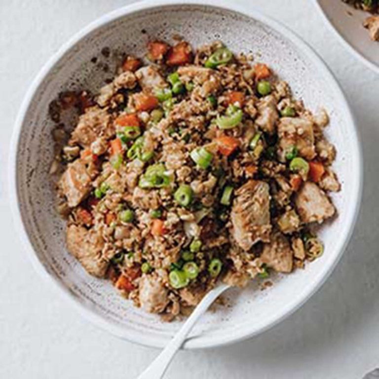 Arroz con coliflor y pollo