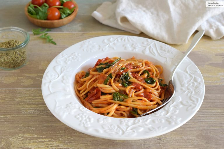 Espaguetis con Verduras y Huevo