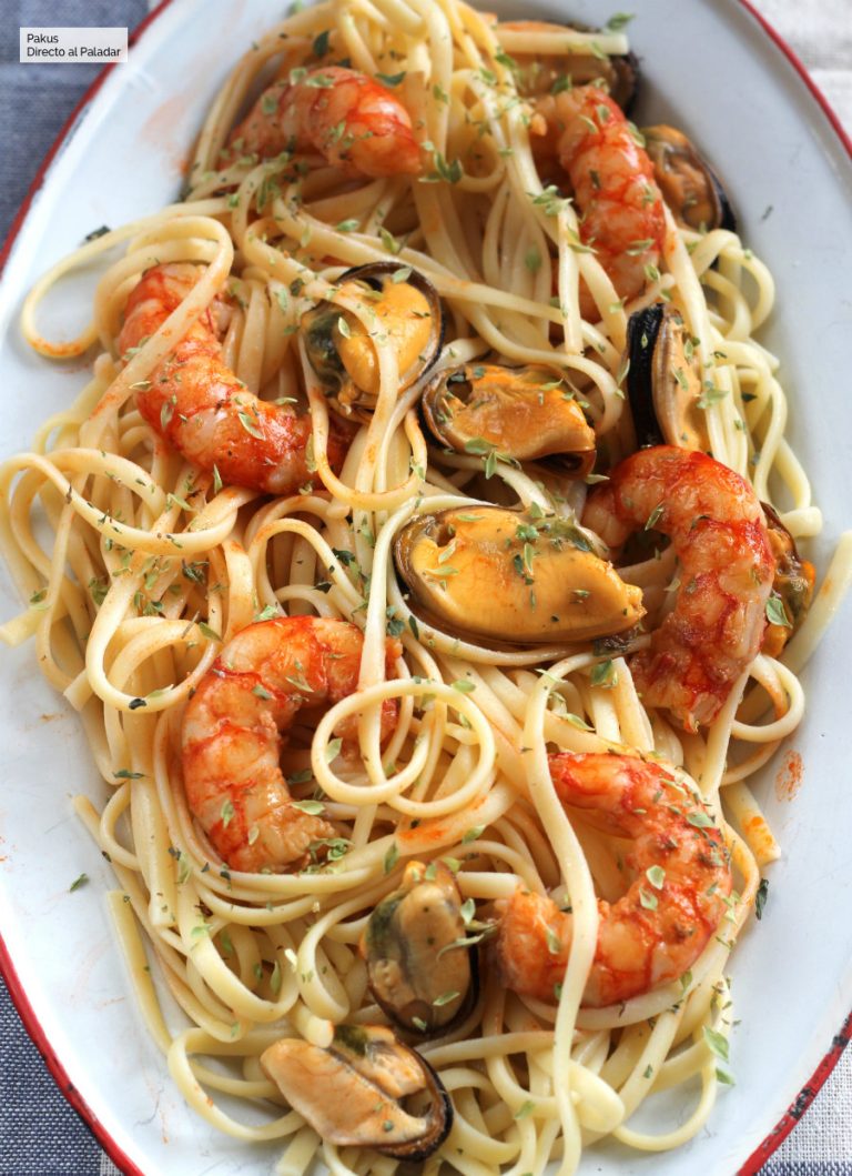 Fideos con Almejas y Gambas Peladas