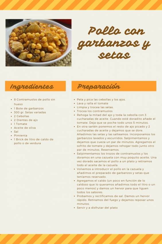 Receta de Garbanzos con Setas