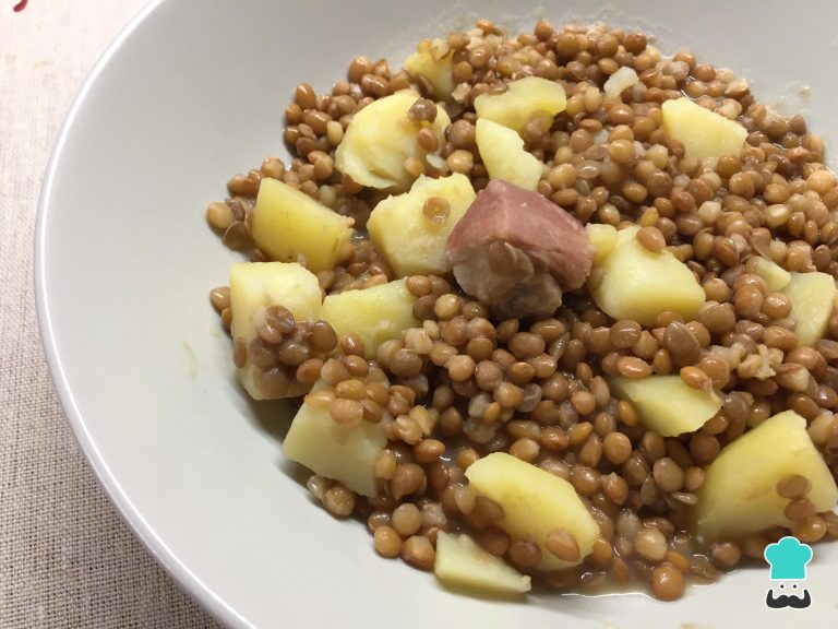 Lentejas con caldo de pollo