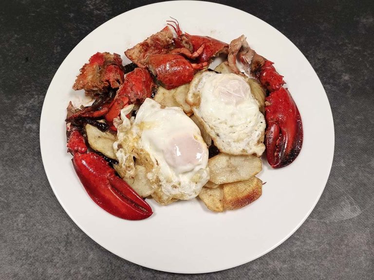 Patatas con calamares y gambas en olla express