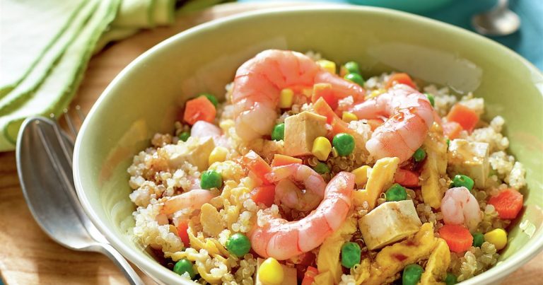 Quinoa con Gambas y Verduras