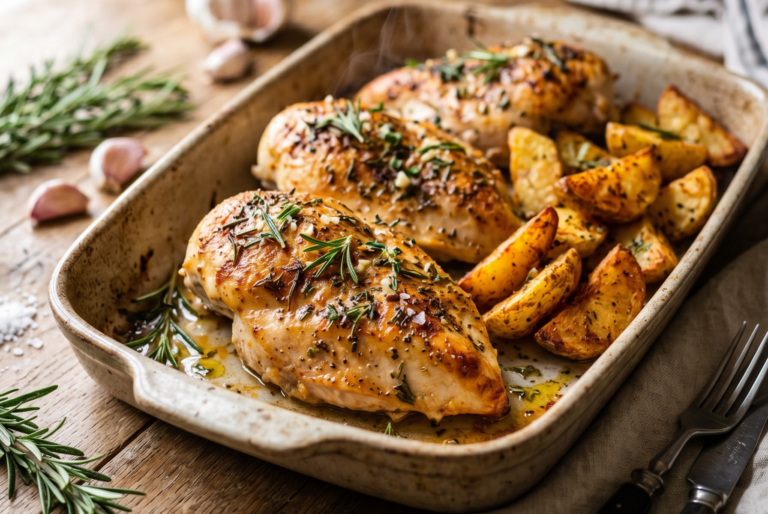 Pechugas de pollo al horno con patatas