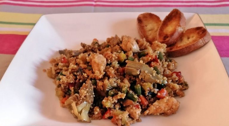 Quinoa con Pollo y Champiñones