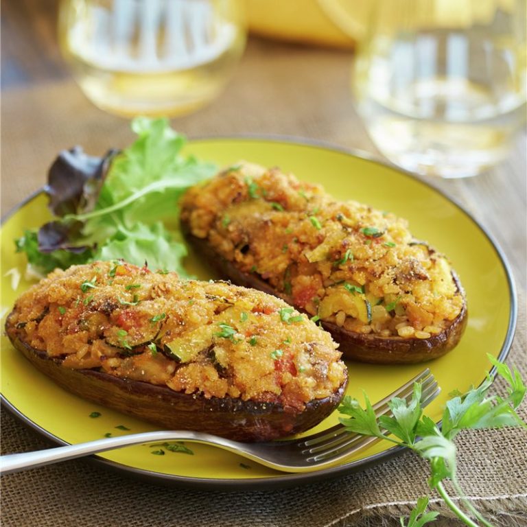 Berenjenas Rellenas de Verduras con Bechamel