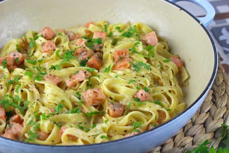 Pasta con Salmón Ahumado sin Nata