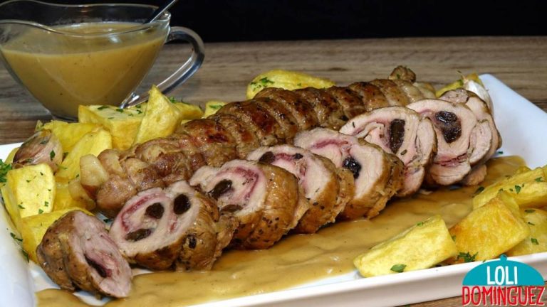 Solomillo de Cerdo Relleno Envuelto en Bacon