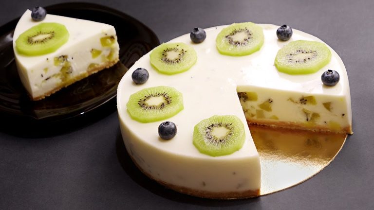 Tarta de Kiwi con Base de Galleta