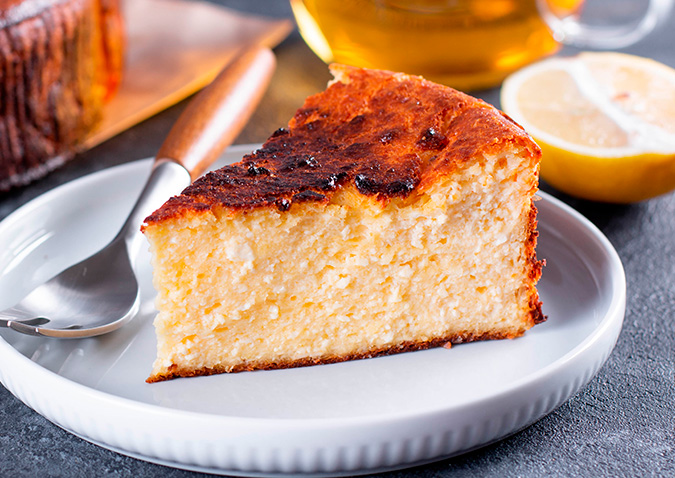 Tarta de queso con frambuesas