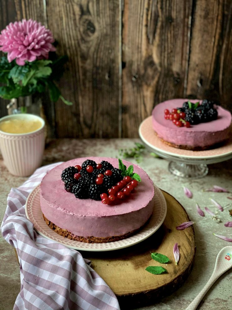 Decoración de tarta de queso fría