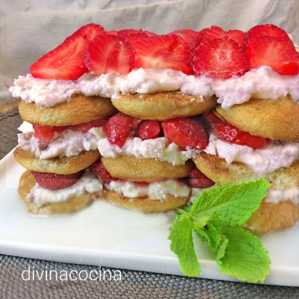 Tiramisú de Fresas Sin Huevo